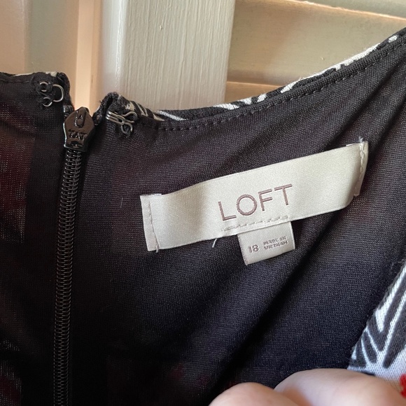 BOGO Loft Geometric Black, Orange & Olive Green A-Line Dress Size 18 - Picture 5 of 6